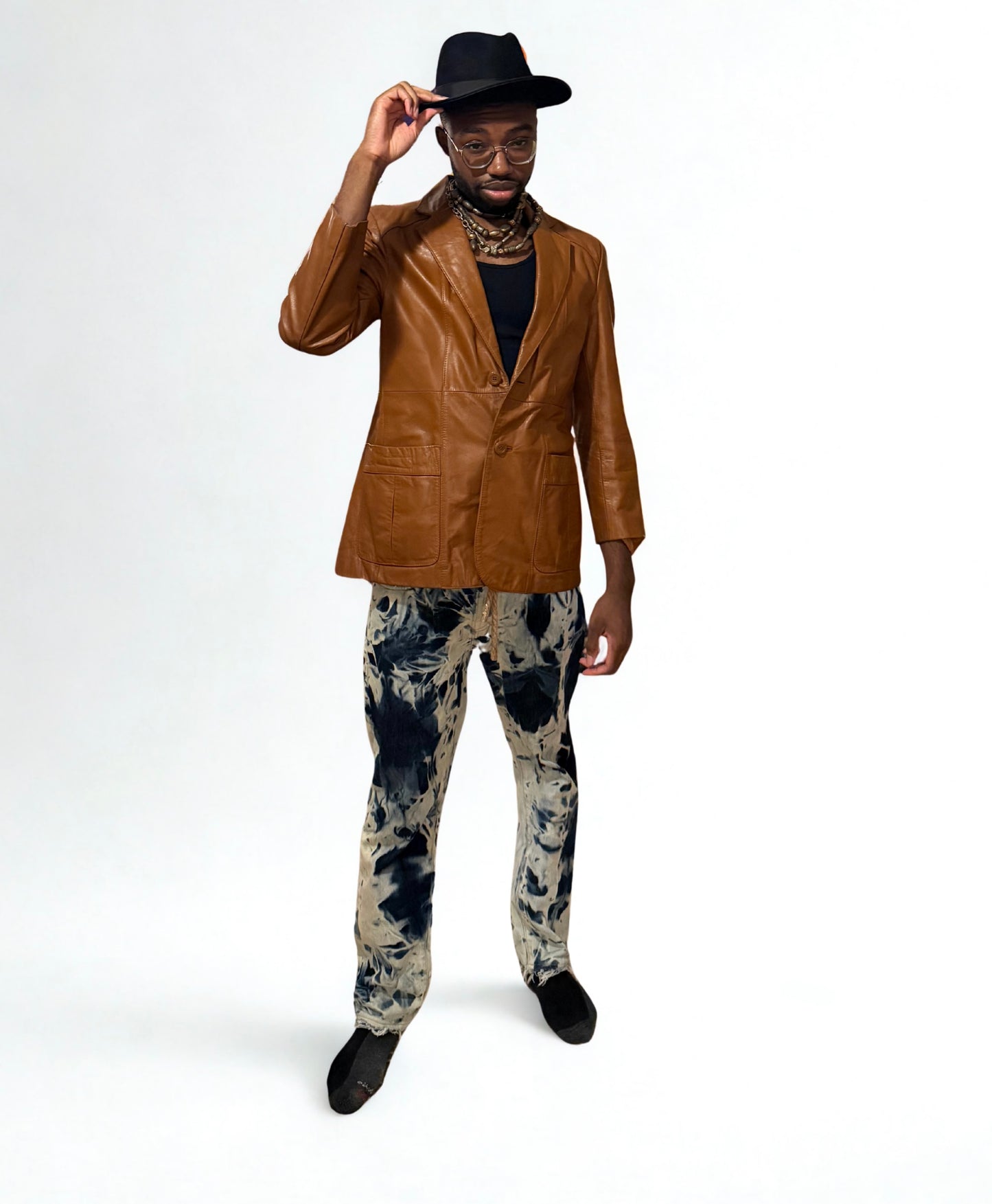 Voza Reworked Bleached & Distressed Jeans – Size 34x32