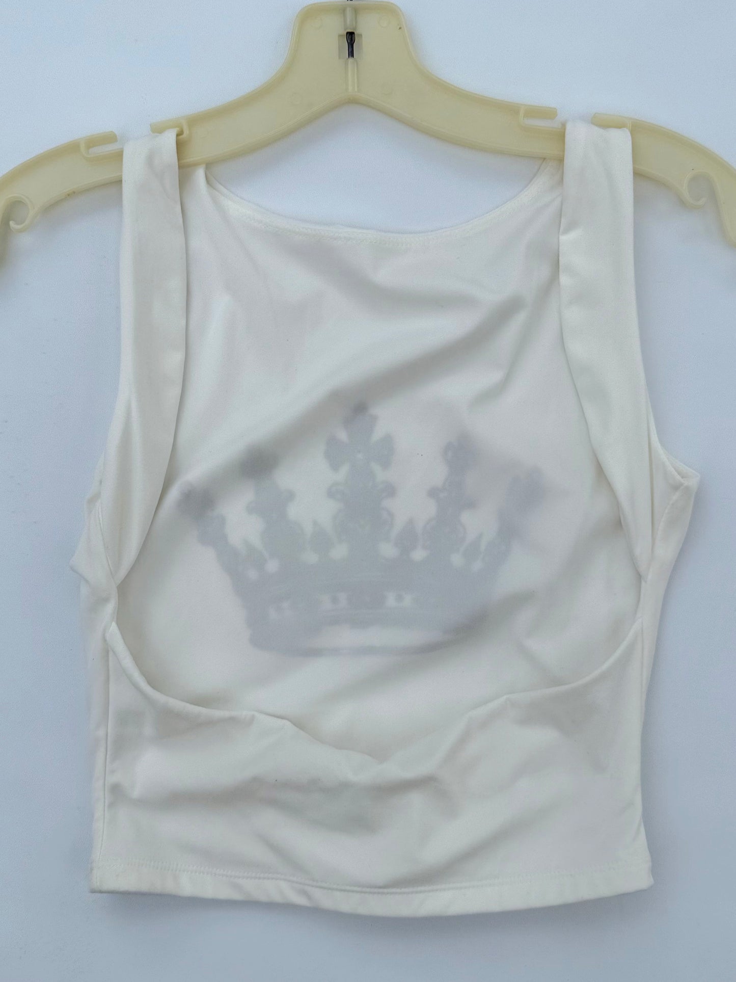Crown Collection White Backless Tank Top – Size Small