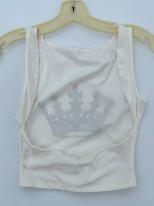 Crown Collection White Backless Tank Top – Size Small