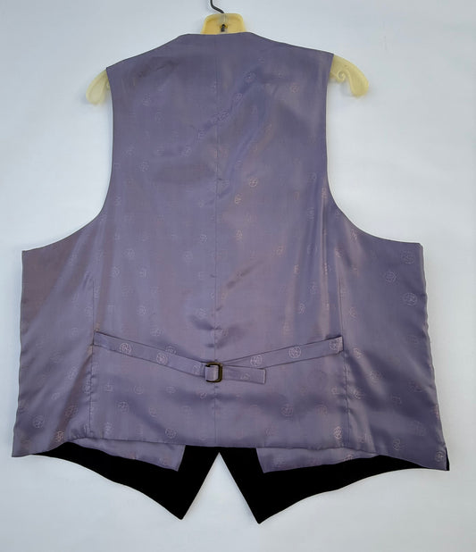 Black & Purple Satin Lined Vest – Crown Collectio (Size Large, Reworked)