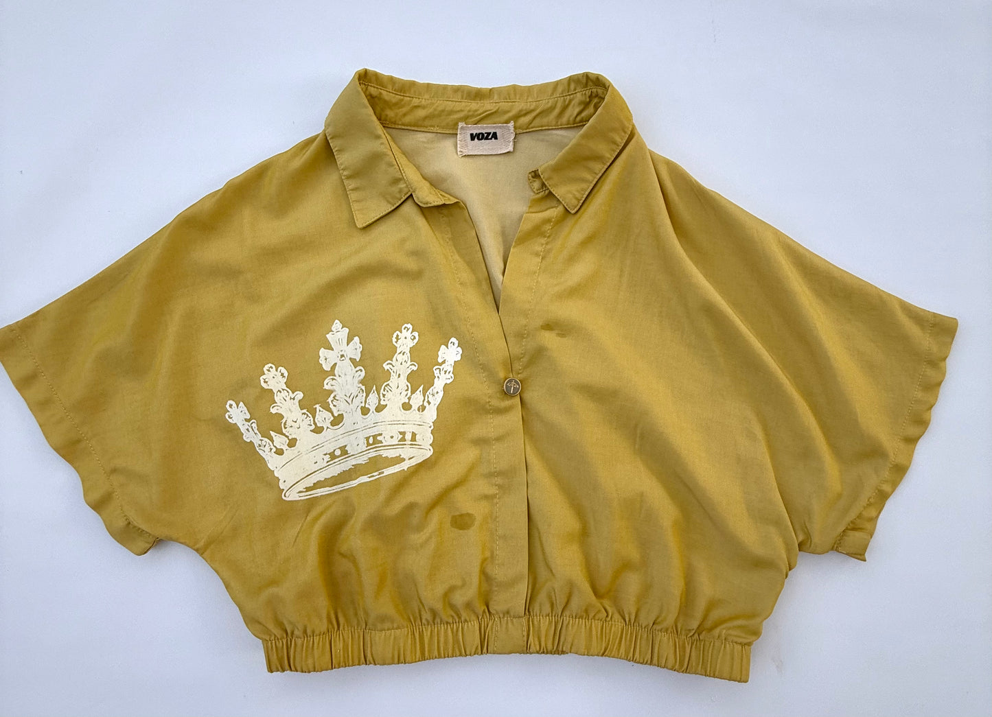 Voza Crown Collection Cropped Shirt – Gold/Yellow (M)