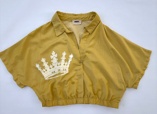 Voza Crown Collection Cropped Shirt – Gold/Yellow (M)
