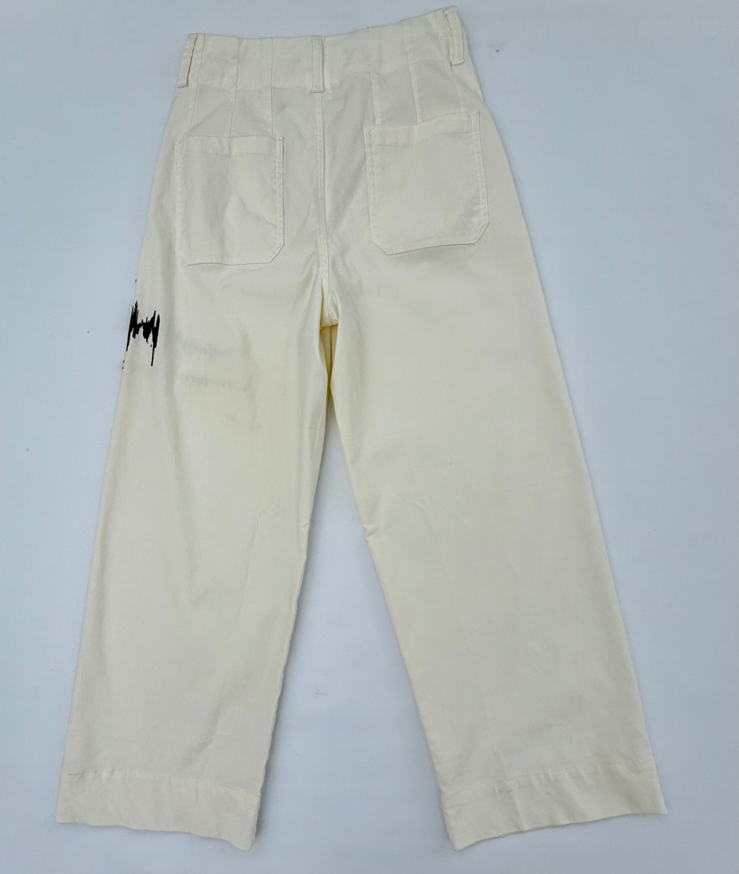 Frequency of Love Collection Women’s Cream Sailor Pocket Stretch Pants – Size 28 Waist