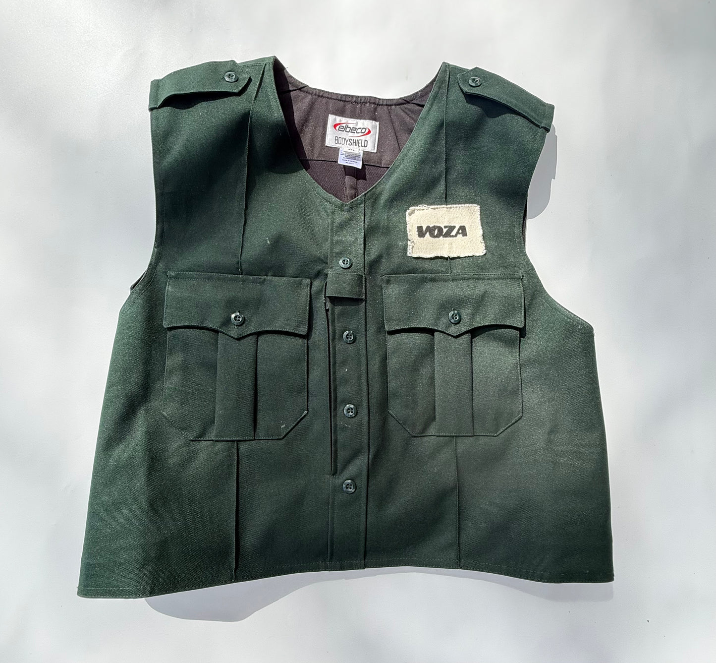 Forest Green Statement Vest – Frequency of Love Collection (Size Large, Reworked)