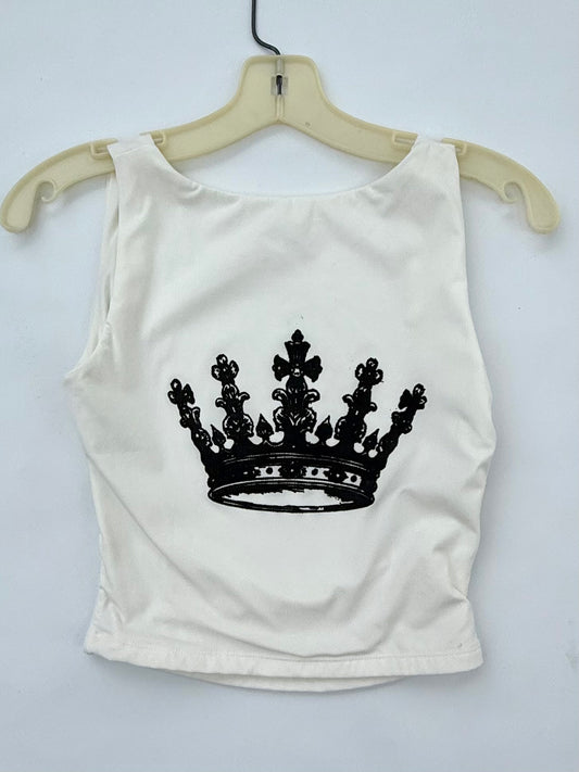 Crown Collection White Backless Tank Top – Size Small