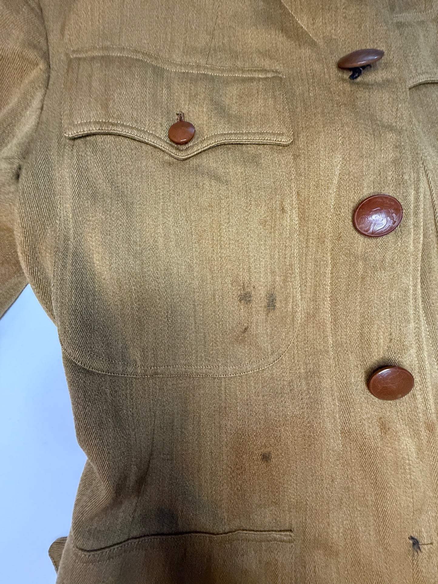 1940s Reworked Army Wool Coat with Floral Satin Lining – Voza Reworked