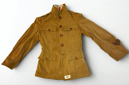 1940s Reworked Army Wool Coat with Floral Satin Lining – Voza Reworked
