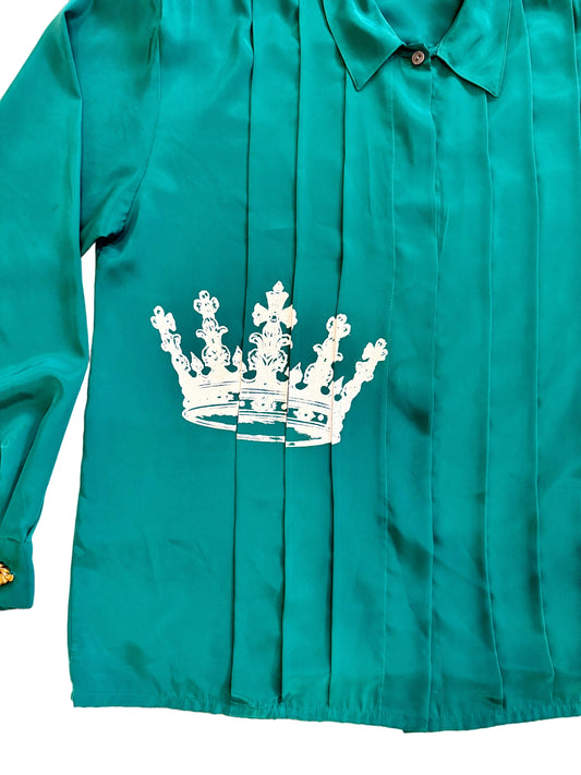 Crown Collection One-of-a-Kind Teal Reworked Dress Shirt – Women’s Medium