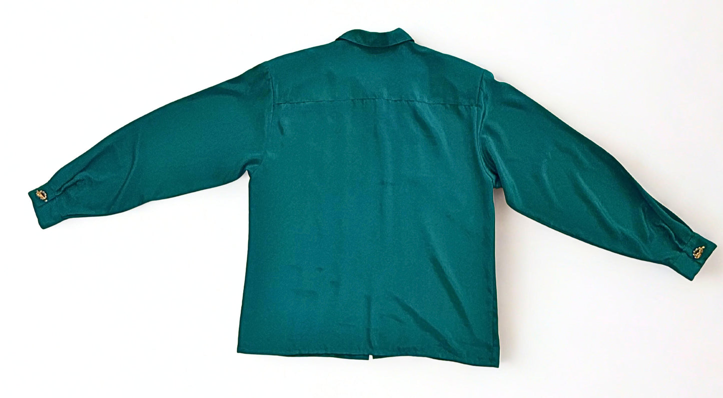 Crown Collection One-of-a-Kind Teal Reworked Dress Shirt – Women’s Medium