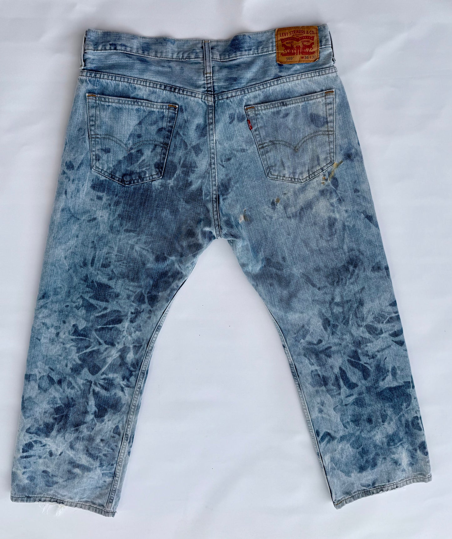 Voza Reworked “Undeniable” Bleached & Distressed Jeans – Size 36x30