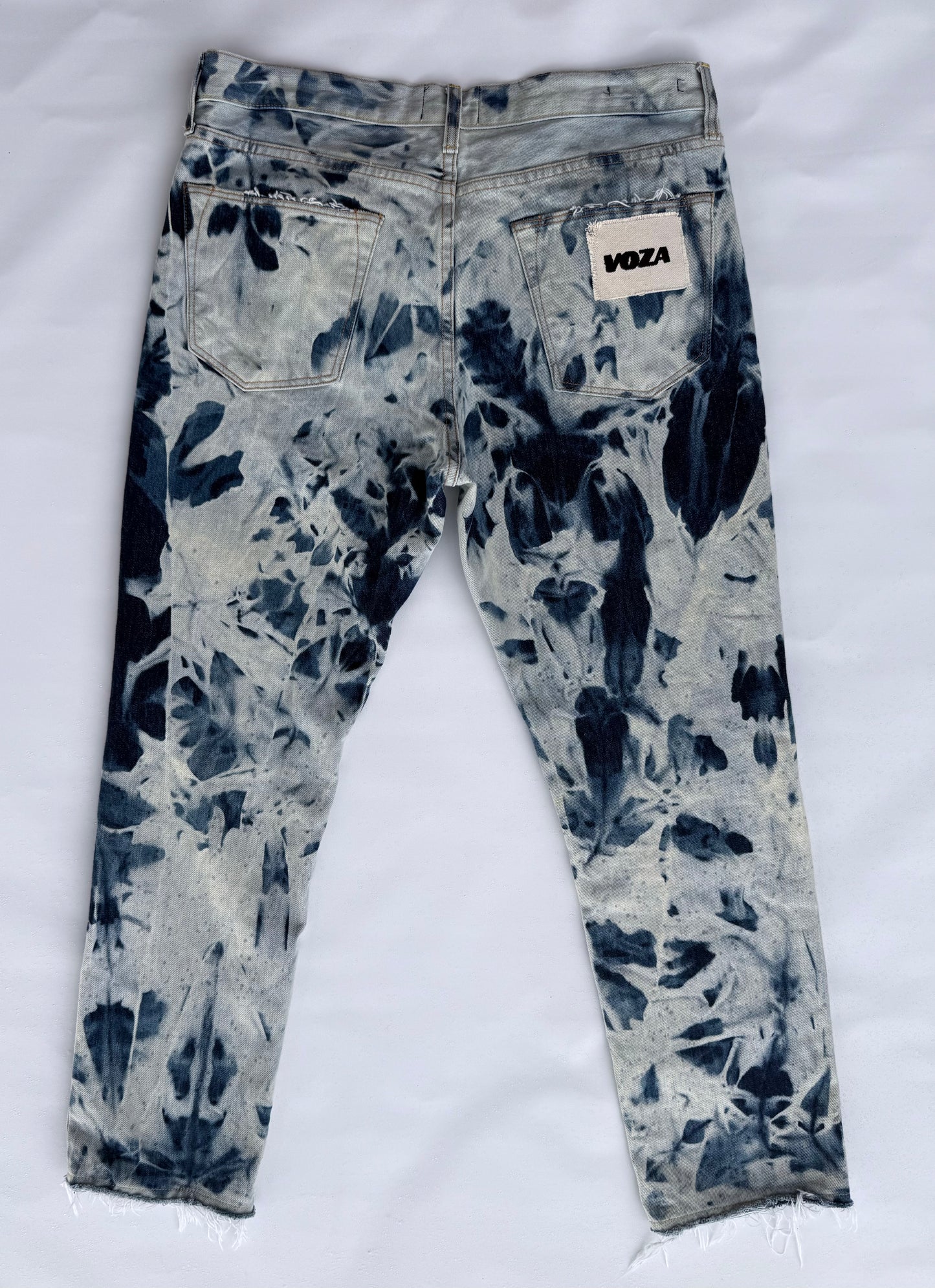 Voza Reworked Bleached & Distressed Jeans – Size 34x32