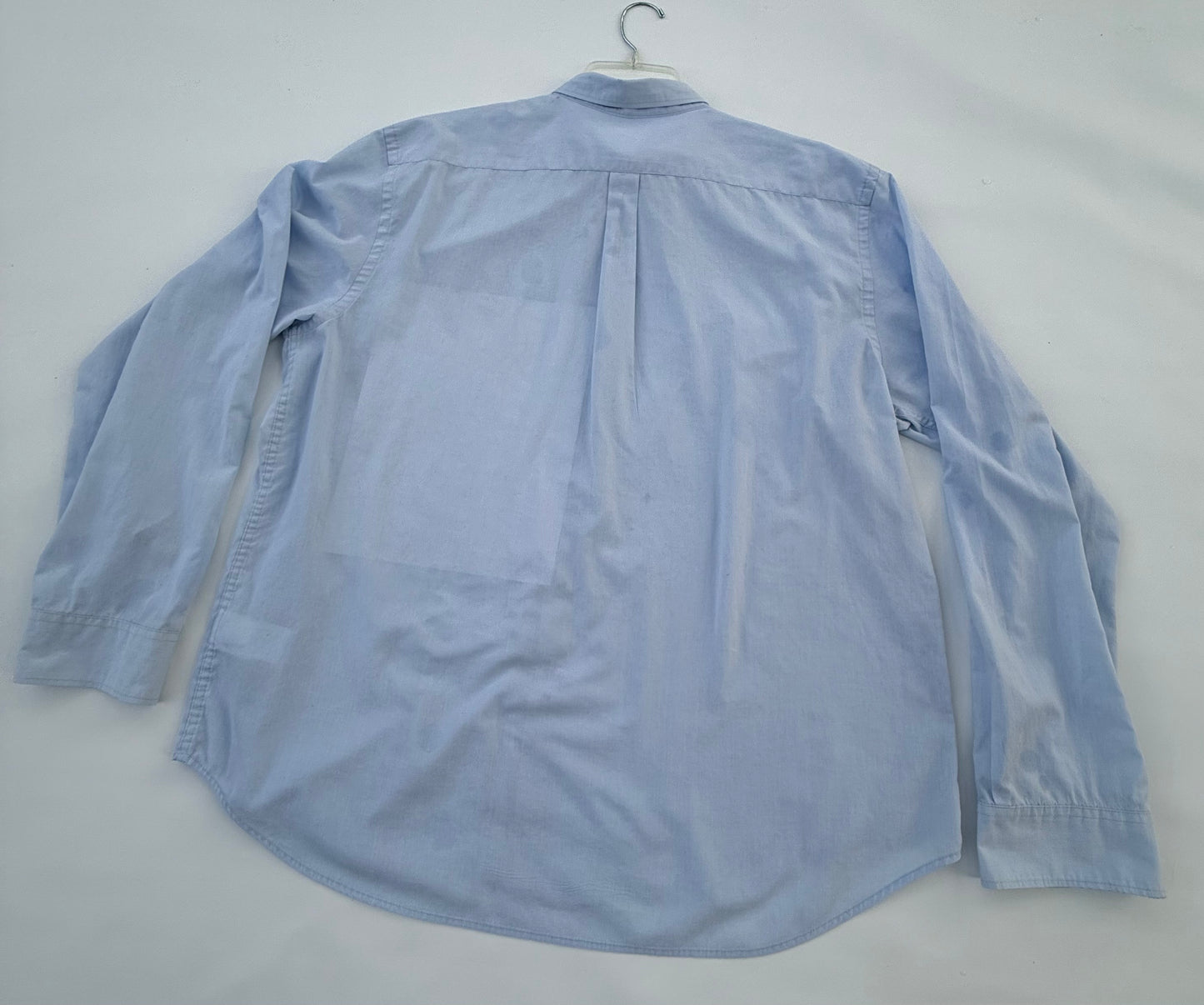 Light Blue Cotton Button-Down Shirt – Crown Collection (Size XL, Reworked)