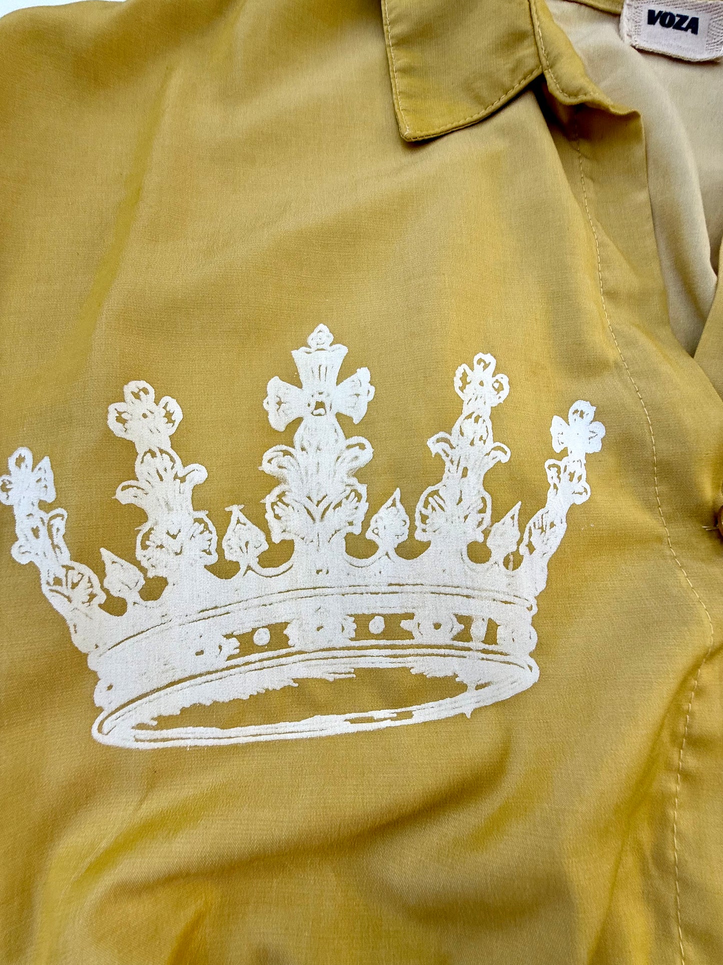 Voza Crown Collection Cropped Shirt – Gold/Yellow (M)