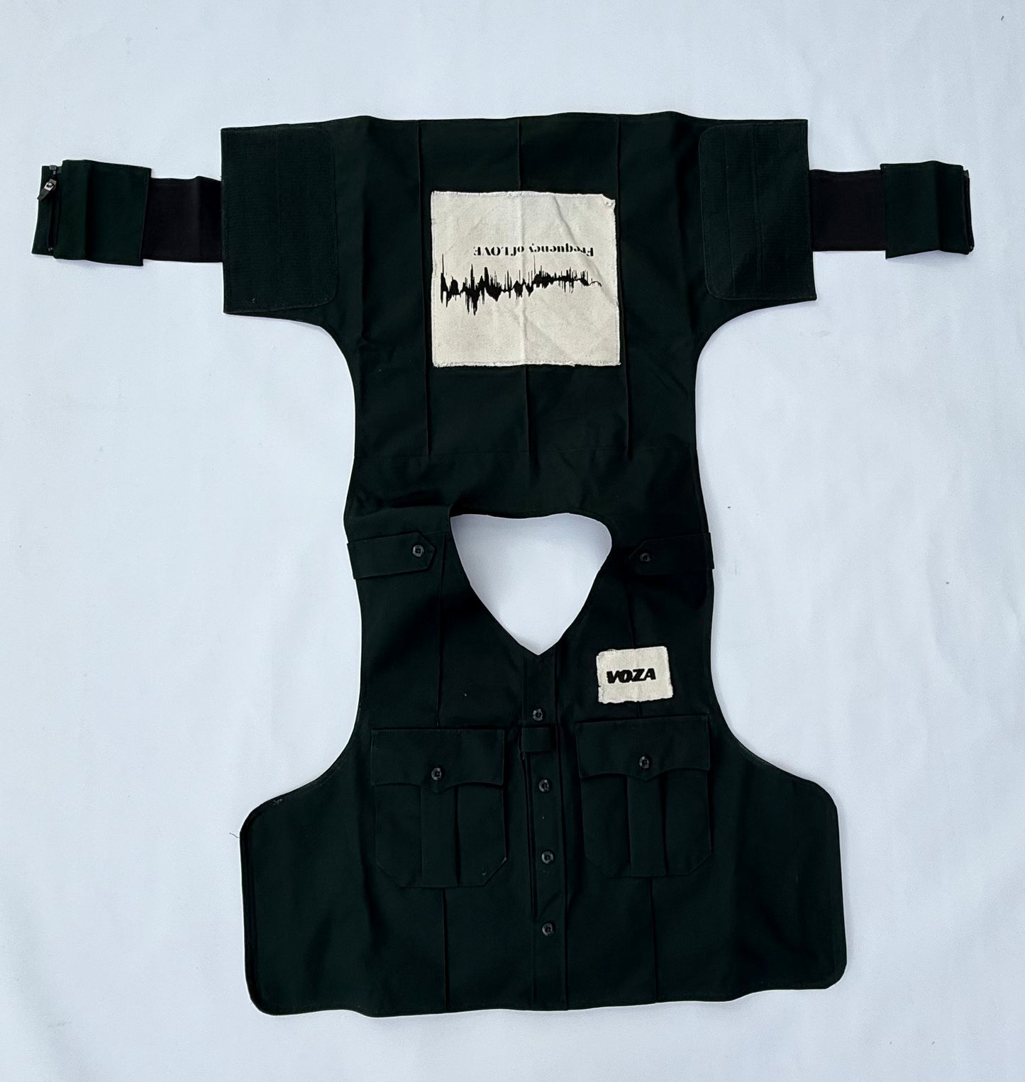 Forest Green Statement Vest – Frequency of Love Collection (Size Large, Reworked)
