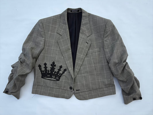 Unisex Cropped Blazer – Crown Collection (Reworked, Size Large)