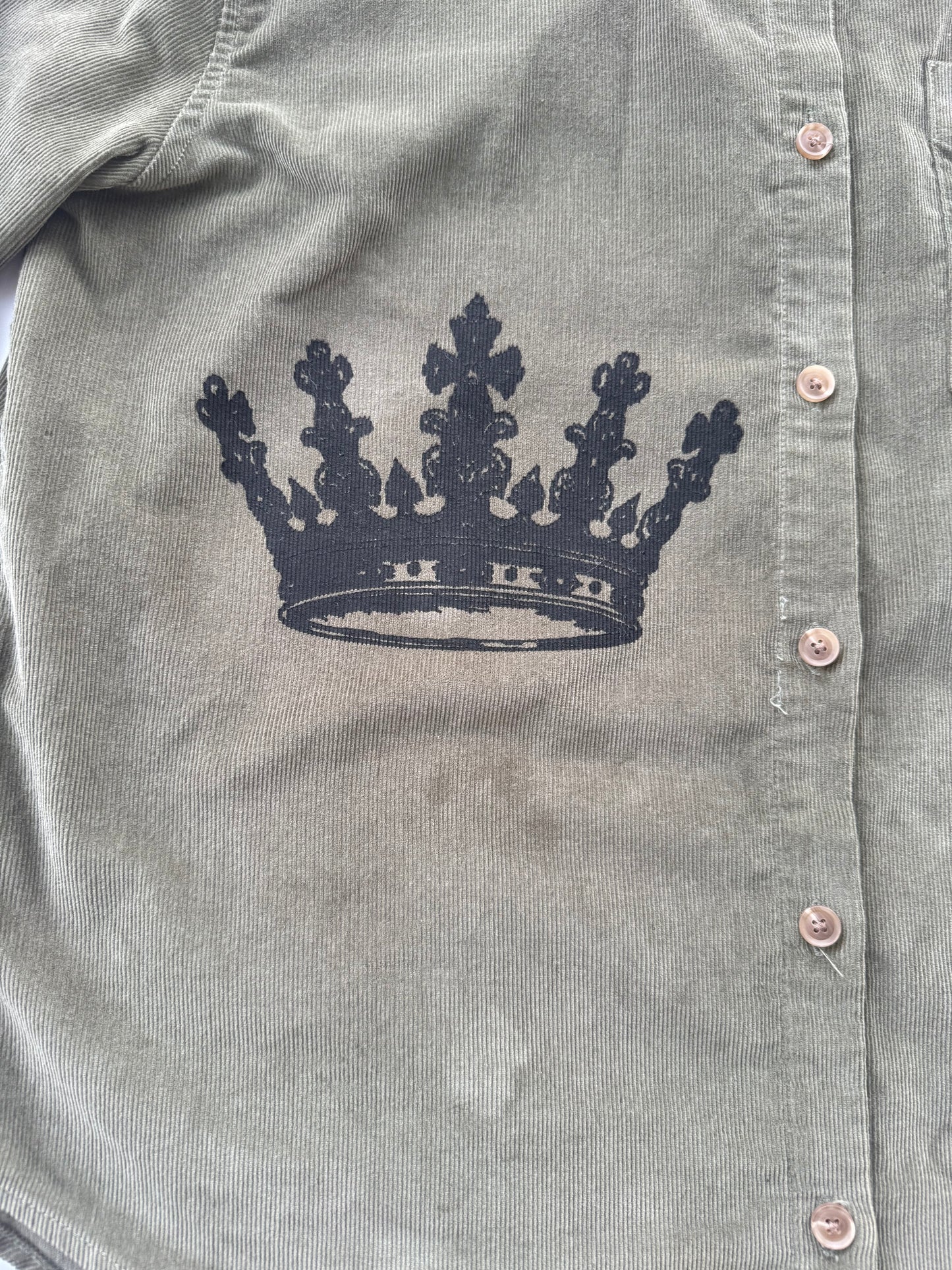 Voza Reworked Corduroy Shirt – “The Crown Collection” (Forest Green, Medium, Unisex)